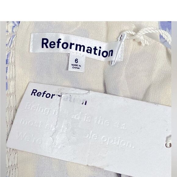 Reformation Lucerne Floral Print Twilight Midi Dress Size 6 $278 - Picture 12 of 12